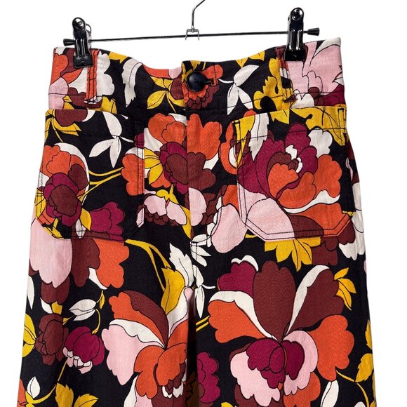Maeve by Anthropologie The Colette Boho Floral Wide Leg Pants Women Size 26 - Picture 8 of 13